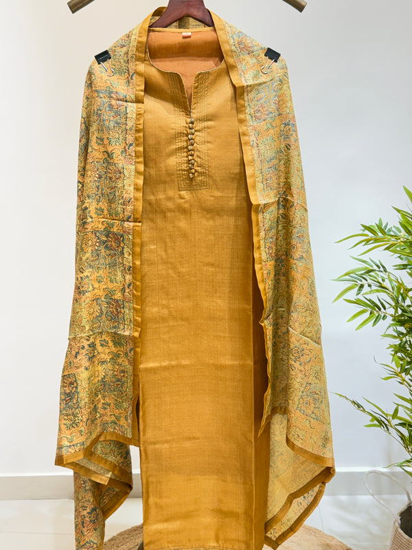 Pure Silk Two-piece Set (Yellow)