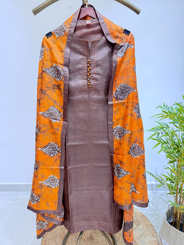 Pure Silk Two-piece Set (Chocolate Brown)